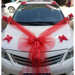 Planet Gates Pink Wedding Car Accessory Car Decorative Flower Set  Simulation Rose Bow Main Car Accessory Car Team Decoration Flowers Suit