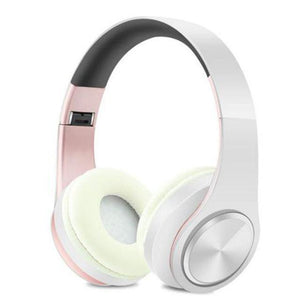 Planet Gates pink white / China Wireless Bluetooth Earphones Headset Stereo Headphones Earphones with Microphone /TF Card for Mobile Phone Music