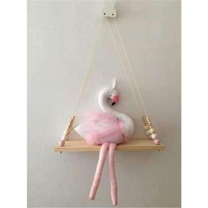 Planet Gates pink white wood colo Bedroom wall shelves DIY Original Wood Beads Wall Shelf Storage Shelves Organization swing shelves Home Decor