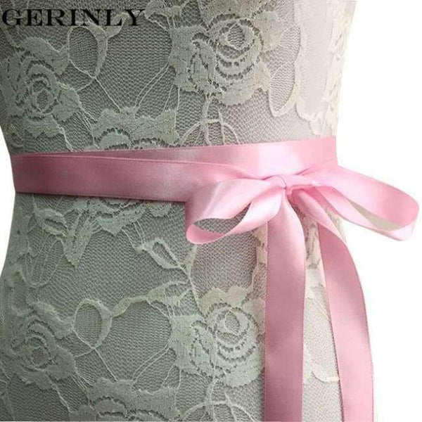 Planet Gates Pink Women Bridal Belts 7 Color High Quality Rhinestone Ribbon Cummerbunds Bride Bridesmaid Waist Belt Wedding Dress Bead Flower Sash