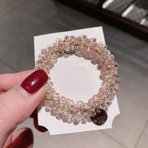 Women Crystal Hair Ties Pearl Elastic Hairband Girls Scrunchies Rubber Band Women Hair Accessories Headwear Ornament