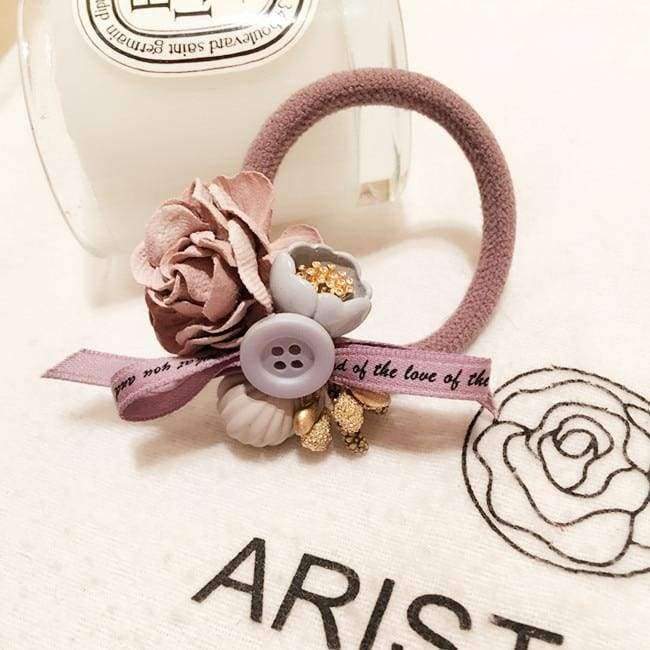 Planet Gates Pink Women Lady Fashion Elastic Hair Ring Flower Hair Rubber bands Rope Cloth Headbands Ties Hair Accessories for Women & Girls