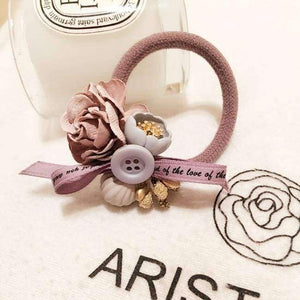 Planet Gates Pink Women Lady Fashion Elastic Hair Ring Flower Hair Rubber bands Rope Cloth Headbands Ties Hair Accessories for Women & Girls