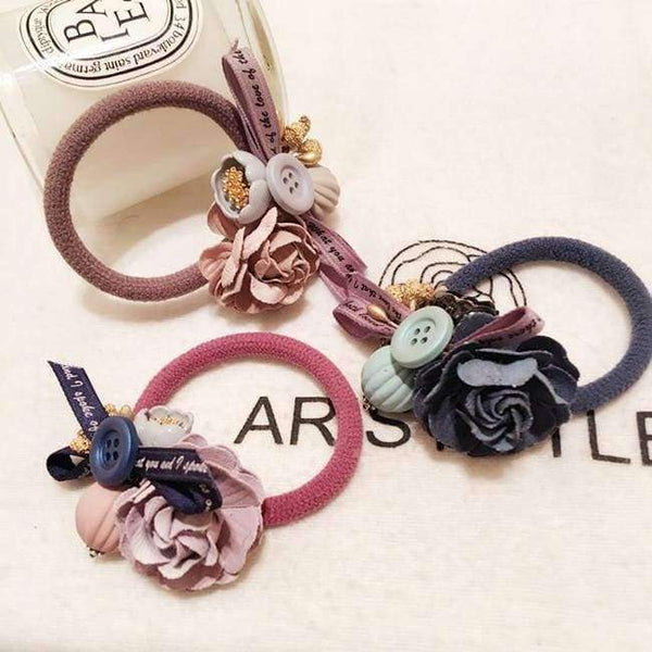 Planet Gates Pink Women Lady Fashion Elastic Hair Ring Flower Hair Rubber bands Rope Cloth Headbands Ties Hair Accessories for Women & Girls