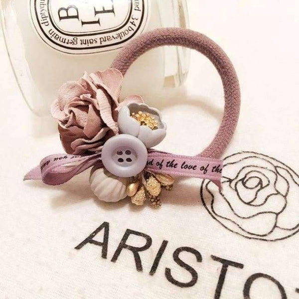 Planet Gates Pink Women Lady Fashion Elastic Hair Ring Flower Hair Rubber bands Rope Cloth Headbands Ties Hair Accessories for Women & Girls