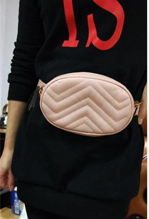 Planet Gates Pink Women rivets Waist Fanny Pack bags luxury brand fashion velvet leather chest belt handbag red black  high quality