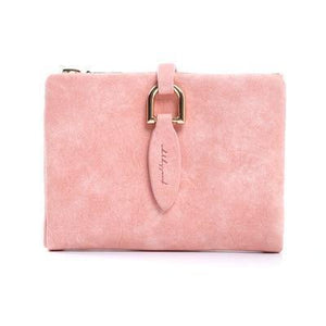 Planet Gates Pink Women Short Purses Vintage PU Leather Lady Snap Fastener Short Clutch Wallet Small Matte Women Wallet Female Purse