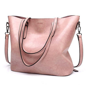 Planet Gates pink Women Shoulder Bag Fashion Women Handbags Oil Wax Leather Large Capacity Tote Bag Casual Pu Leather women Messenger bag