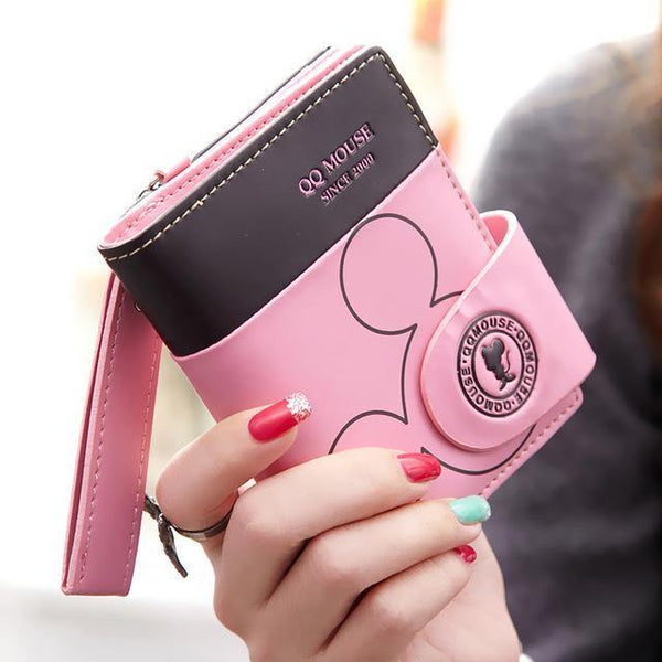 Planet Gates Pink Women small wallet cartoon mickey cute coin purse hasp card holder womens wallets and purses female wallets famous brand