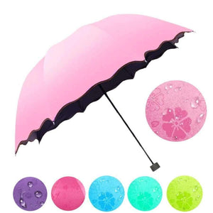 Planet Gates Pink Women Umbrella Windproof Sunscreen Magic Flower Dome Ultraviolet-proof Parasol Sun Rain Folding Umbrellas FG