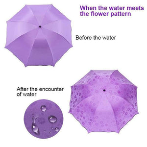 Planet Gates Pink Women Umbrella Windproof Sunscreen Magic Flower Dome Ultraviolet-proof Parasol Sun Rain Folding Umbrellas FG