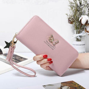 Planet Gates Pink Women Wallet Butterfly Hollowed Best Wallet Female Case Phone Pocket Pouch Handbag Women's Purse Carteira Femme