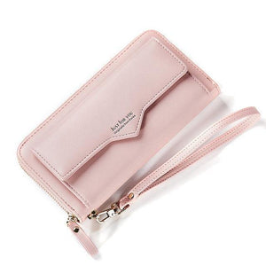 Planet Gates Pink Women Wallet Clutch Cell Phone Pocket Card Holder Long Wallets Female Wristband Ladies Handbag Purse HOT