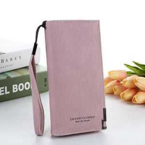 Planet Gates Pink Women Wallet Fashion Ladies' Frosted Wallet Female Long Korean Zipper Purse Female Student Wallet coin Purse Card Holder