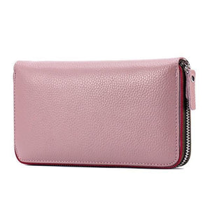 Planet Gates PINK Women Wallet with Interior  Female Large Purse  Carteira Woman Genuine Leather Card Holder Money Bag Ladies Coin