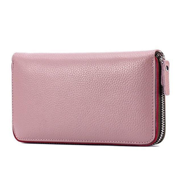 Planet Gates PINK Women Wallet with Interior  Female Large Purse  Carteira Woman Genuine Leather Card Holder Money Bag Ladies Coin