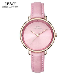 Planet Gates Pink Women Watches Red Genuine Leather Strap Ladies Quartz Watch Women Waterproof Montre Femme