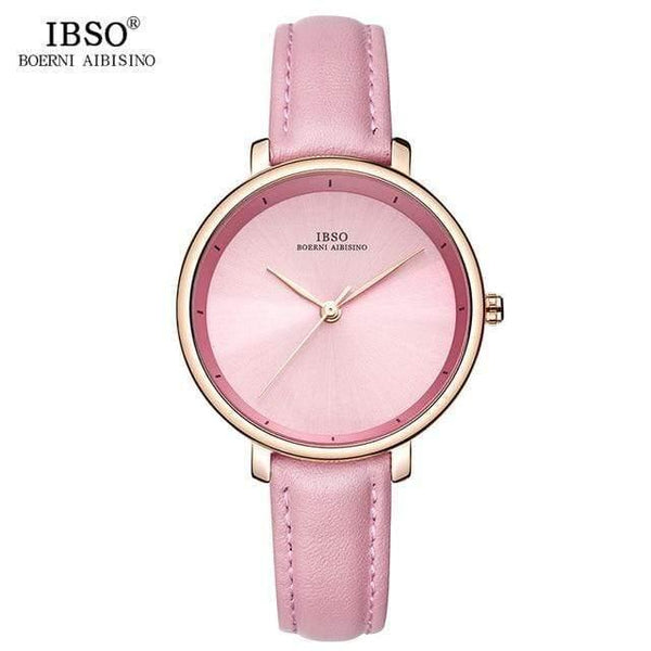 Planet Gates Pink Women Watches Red Genuine Leather Strap Ladies Quartz Watch Women Waterproof Montre Femme