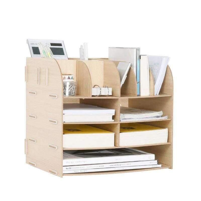 Planet Gates Pink Wood Hand Made Desk Organizer Office School Supplies Desk Accessories Organizer 13 Blocks File Tray Book Holder Storage Tray