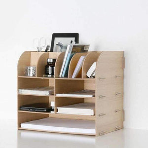 Planet Gates Pink Wood Hand Made Desk Organizer Office School Supplies Desk Accessories Organizer 13 Blocks File Tray Book Holder Storage Tray