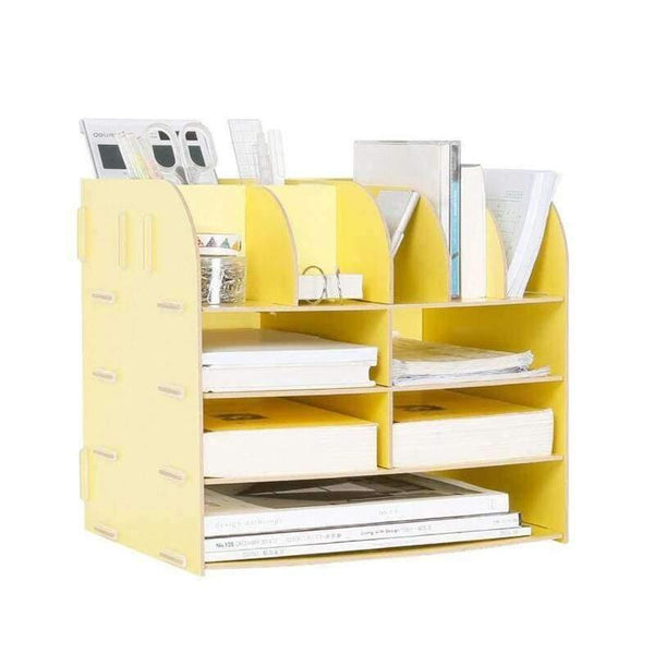 Planet Gates Pink Wood Hand Made Desk Organizer Office School Supplies Desk Accessories Organizer 13 Blocks File Tray Book Holder Storage Tray