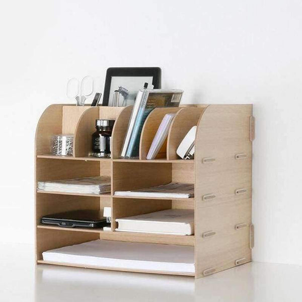 Planet Gates Pink Wood Hand Made Desk Organizer Office School Supplies Desk Accessories Organizer 13 Blocks File Tray Book Holder Storage Tray