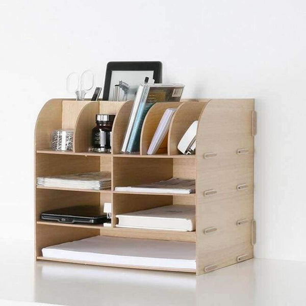 Planet Gates Pink Wood Hand Made Desk Organizer Office School Supplies Desk Accessories Organizer 13 Blocks File Tray Book Holder Storage Tray