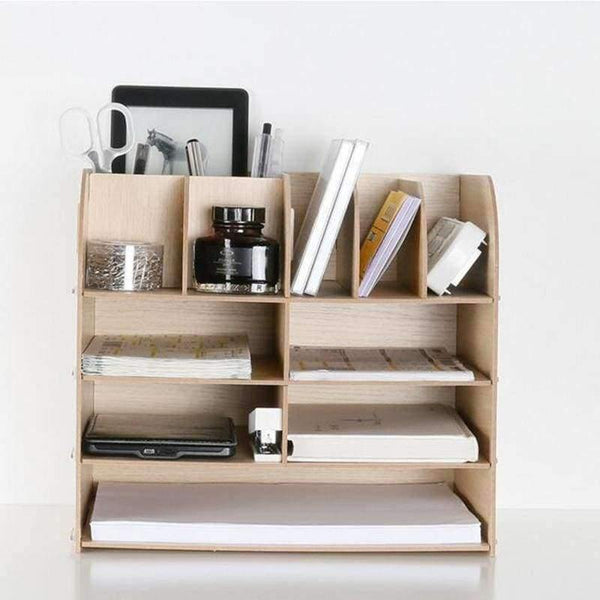 Planet Gates Pink Wood Hand Made Desk Organizer Office School Supplies Desk Accessories Organizer 13 Blocks File Tray Book Holder Storage Tray