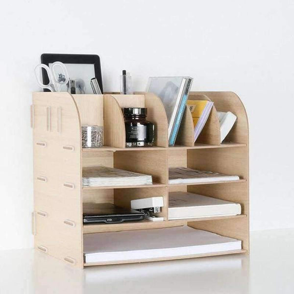 Planet Gates Pink Wood Hand Made Desk Organizer Office School Supplies Desk Accessories Organizer 13 Blocks File Tray Book Holder Storage Tray