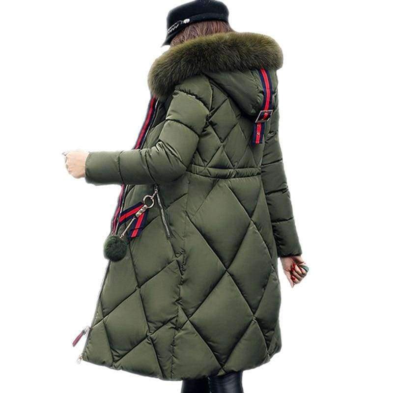 Planet Gates Pink / XL / China Winter coat thickened parka women stitching slim long winter coat down cotton ladies down parka down jacket women