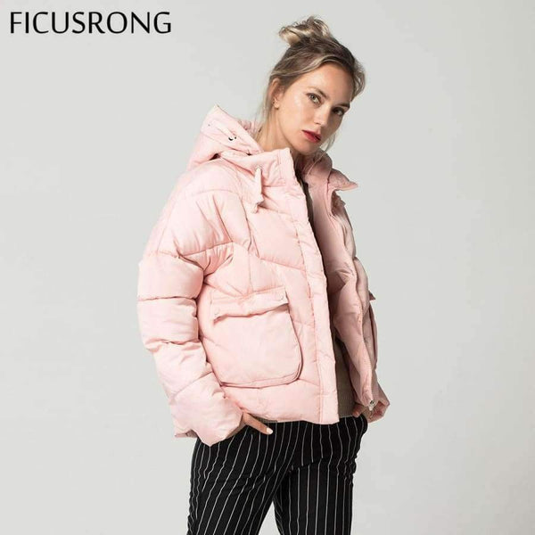 Planet Gates Pink / XL Winter Parkas Female Fashion Warm Winter Jacket Women Thick Hooded Womens Winter Jackets and Coats FICUSRONG New