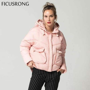 Planet Gates Pink / XL Winter Parkas Female Fashion Warm Winter Jacket Women Thick Hooded Womens Winter Jackets and Coats FICUSRONG New