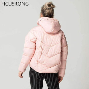 Planet Gates Pink / XL Winter Parkas Female Fashion Warm Winter Jacket Women Thick Hooded Womens Winter Jackets and Coats FICUSRONG New