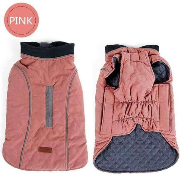 Planet Gates pink / XS Quality Dog Clothes Quilted Dog Coat Water Repellent Winter Dog Pet Jacket Vest Retro Cozy Warm Pet Outfit Clothes Big Dogs