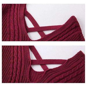 Planet Gates pink ZJ015 / M Autumn Knitted Sexy Off Shoulder Sweater Women Gray Harajuku Streetwear Pullover V Neck Casual Jumper Winter Clothes