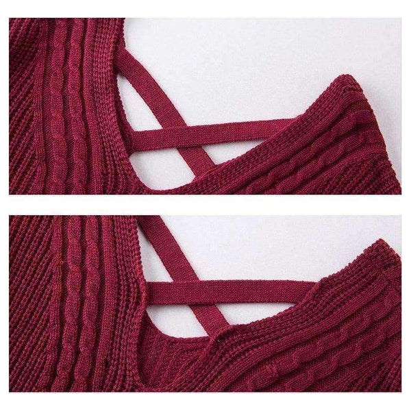 Planet Gates pink ZJ015 / M Autumn Knitted Sexy Off Shoulder Sweater Women Gray Harajuku Streetwear Pullover V Neck Casual Jumper Winter Clothes