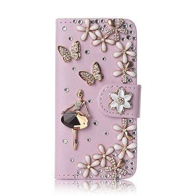 Planet Gates PinkGirl / PU leather Diamond Flip Leather Phone Case For Huawei P8 LITE 2017/P9 LITE 2017/Honor 8 lite,Wallet Style Cover With Card Slot
