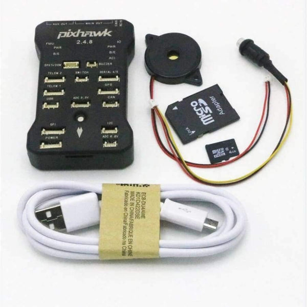 Planet Gates Pixhawk PX4 Autopilot PIX 2.4.8 32 Bit Flight Controller + Safety Switch + Buzzer 4G SD +I2C Splitter Expand Module + USB cable