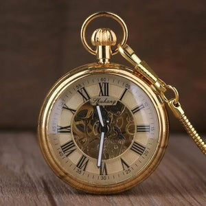 Planet Gates PJX025 Vintage Retro Copper Watch Men Alloy Mechanical Pocket Watch With Metal Chain Steampunk Watch Roman PJX1040