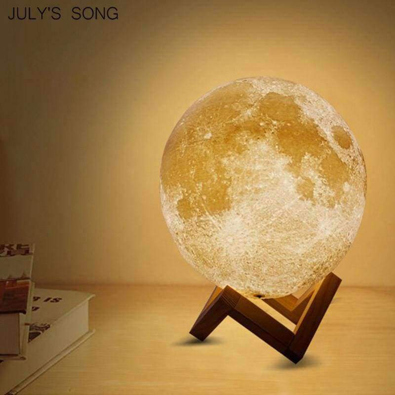 Planet Gates PLA 2/3/7/16 Colors 3D LED Print Moon Night Light Lamp LED Bedside Moon Light Children's Night Light Decoration Home Desk Gift