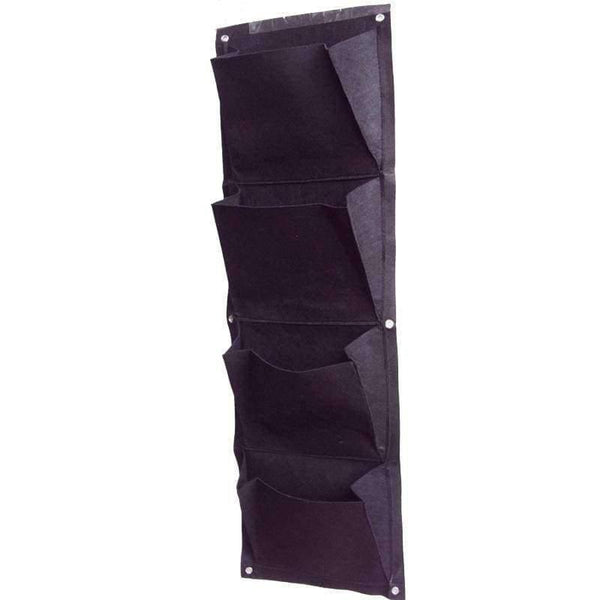 Planet Gates Planter Grow Bag 4 Pockets Black Vertical Garden Wall-mounted Planting Flower Vegetable Living Garden Home Supplies 26.5*65cm