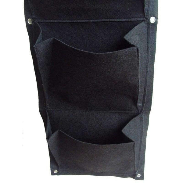 Planet Gates Planter Grow Bag 4 Pockets Black Vertical Garden Wall-mounted Planting Flower Vegetable Living Garden Home Supplies 26.5*65cm