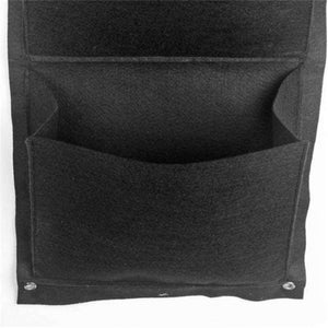 Planet Gates Planter Grow Bag 4 Pockets Black Vertical Garden Wall-mounted Planting Flower Vegetable Living Garden Home Supplies 26.5*65cm