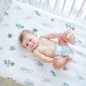 Planet Gates Plants Cotton Baby Crib Fitted Sheet Infant Cot Bed Sheets Soft Breathable Newborn Bedding Soft Mattress Cover Protector