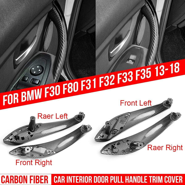 Planet Gates Plastic Car Interior Door Pull Handle Trim Cover Carbon Printed For BMW F30 F80 F31 F32 F33 F35 2013 2014 2015 2016-2018