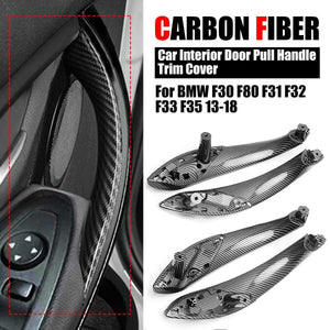 Planet Gates Plastic Car Interior Door Pull Handle Trim Cover Carbon Printed For BMW F30 F80 F31 F32 F33 F35 2013 2014 2015 2016-2018