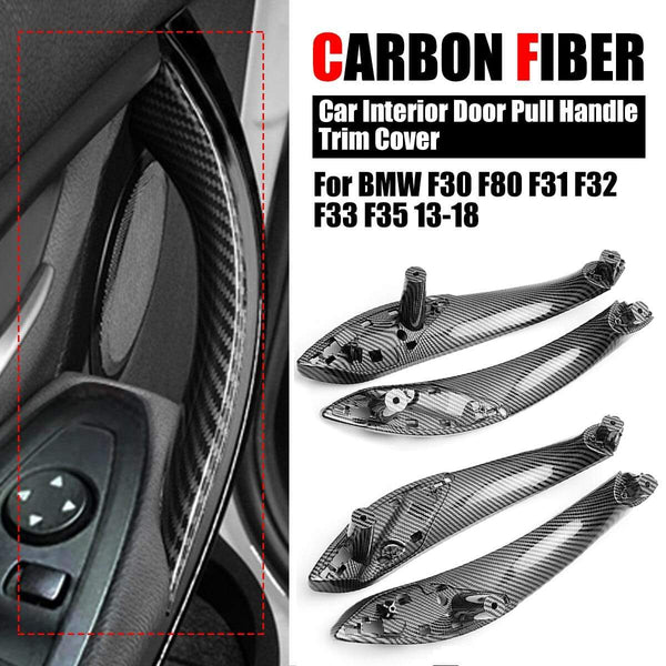 Planet Gates Plastic Car Interior Door Pull Handle Trim Cover Carbon Printed For BMW F30 F80 F31 F32 F33 F35 2013 2014 2015 2016-2018