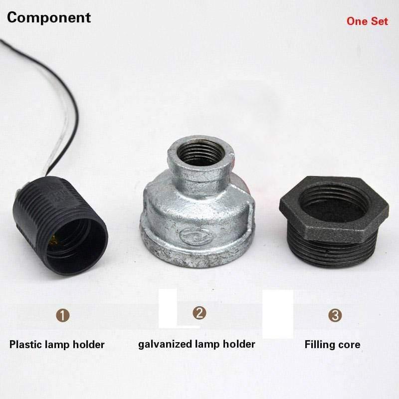 Plastic Galvanized Lamp Holder Screw Light Bulb Socket DN15 DN20 DN25 Creative Retro Industrial LOFT Water Pipe Light Fittings