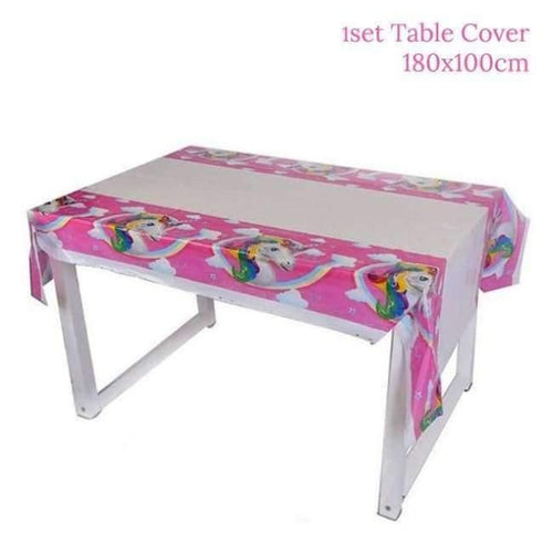 Planet Gates plastic tablecloth 1pcs Little Mermaid Unicorn Party Tablecloth Kids Birthday Party Decoration Cute Table Cover Wedding Christening Supplies