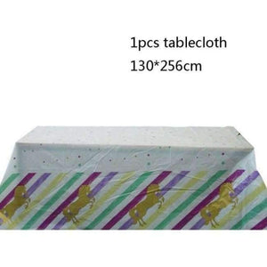 Planet Gates plastic tablecloth 4 1pcs Little Mermaid Unicorn Party Tablecloth Kids Birthday Party Decoration Cute Table Cover Wedding Christening Supplies